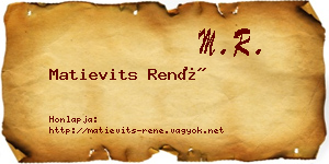 Matievits René névjegykártya